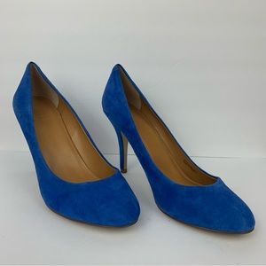 J. crew Factory Paulina blue suede high heel pump shoes size 8.5